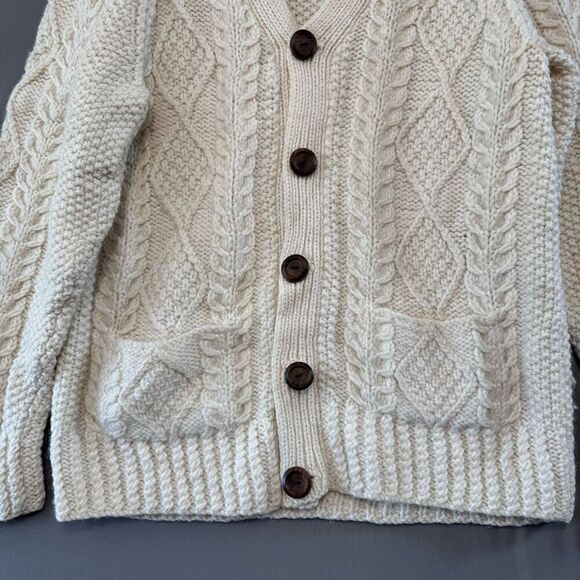 The Scotch House Knit Cardigan Size 40 (Large) Heavy Cable Knit Creme Color - Picture 3 of 10